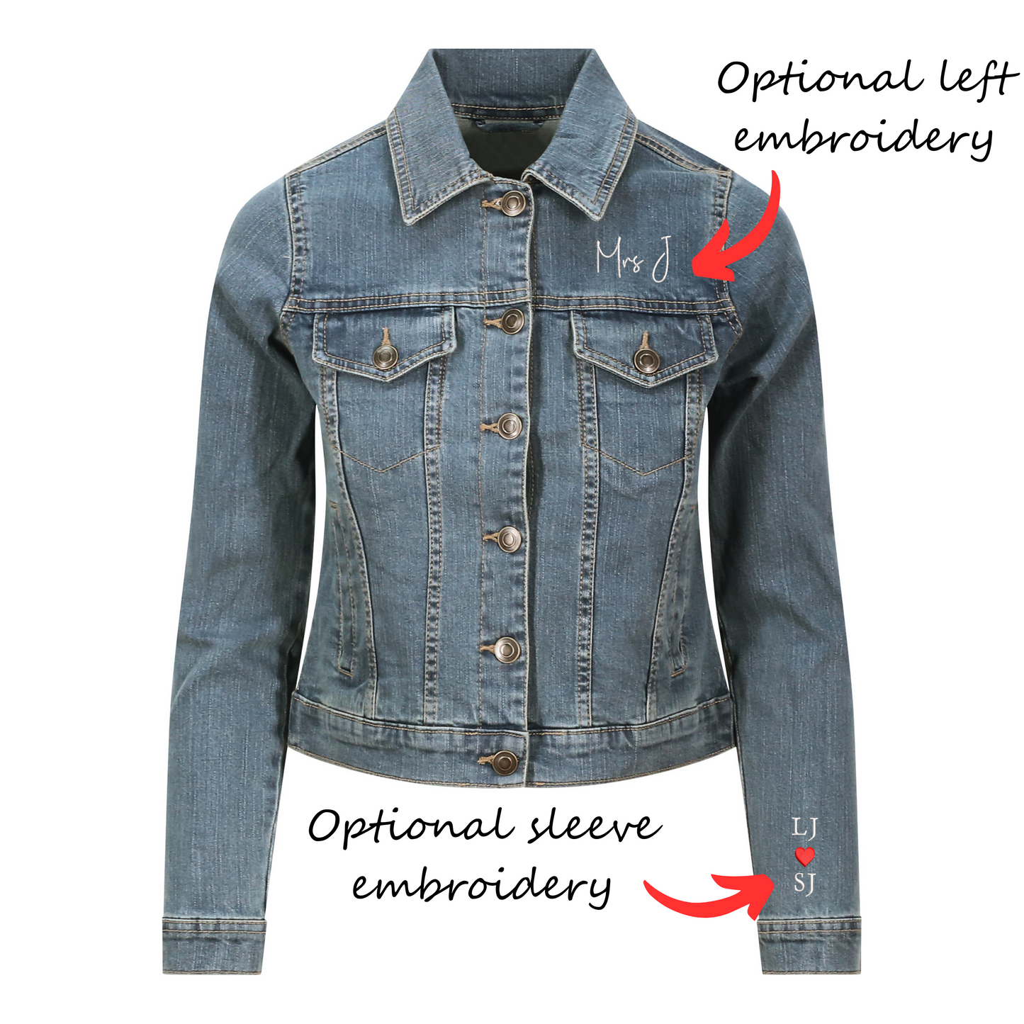 Personalised Denim Bride Jacket