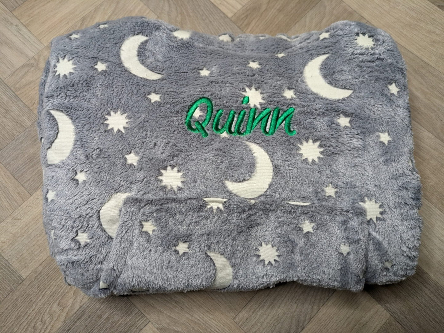 Children's Blanket Hoodie With Glow In The Dark Stars and Moons