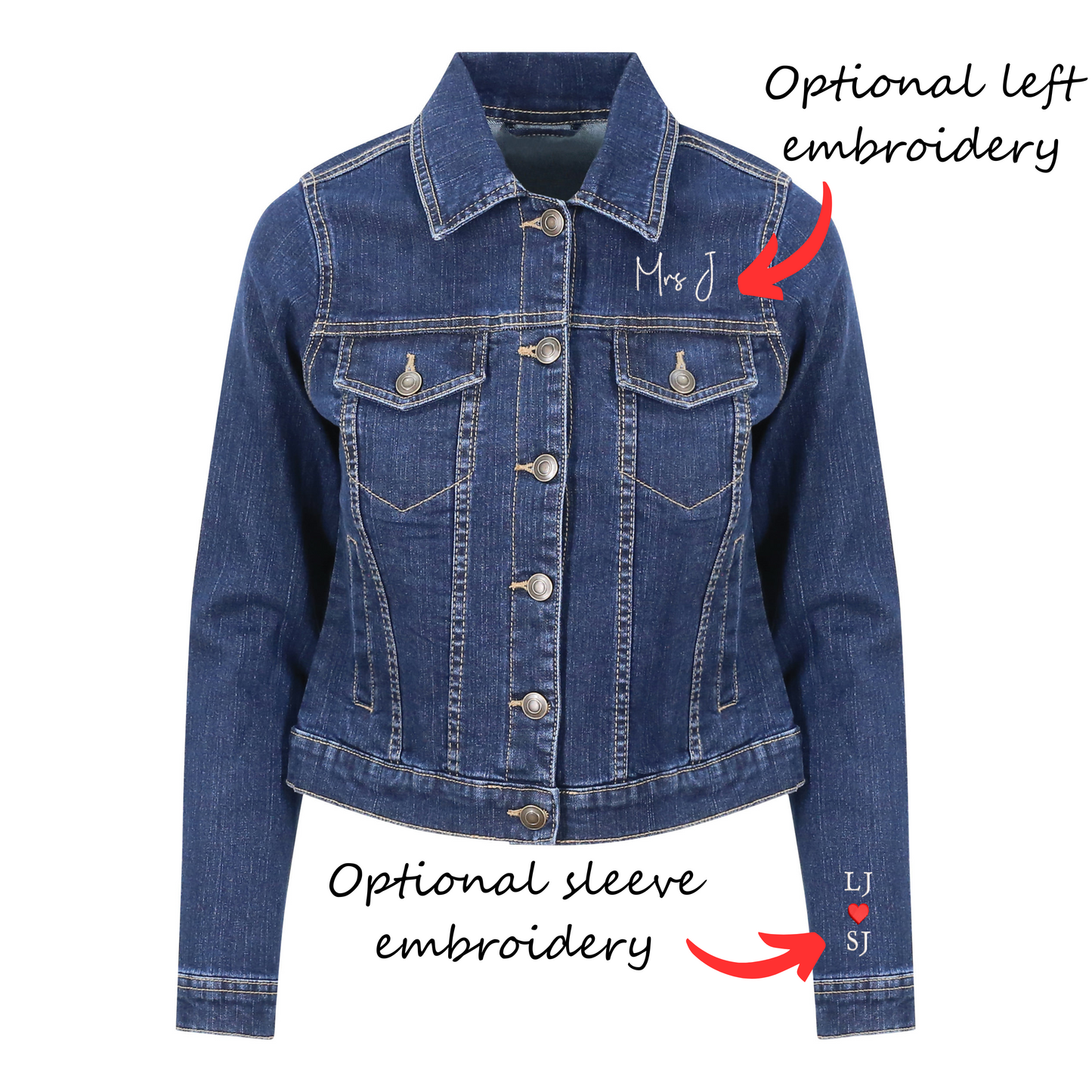 Personalised Denim Bride Jacket