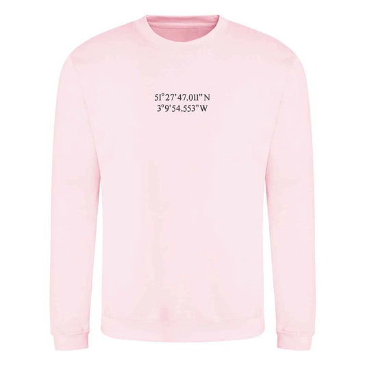 Personalised Co-ordinate Location Embroidered Sweatshirt