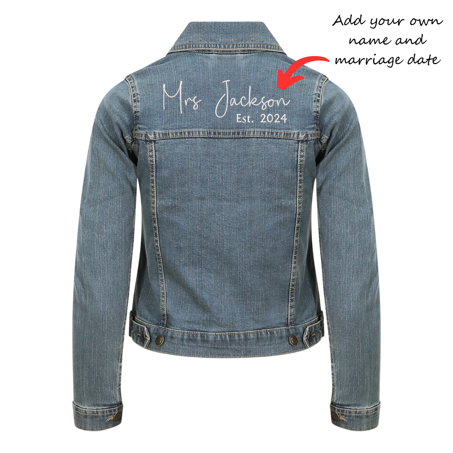 Personalised Denim Bride Jacket