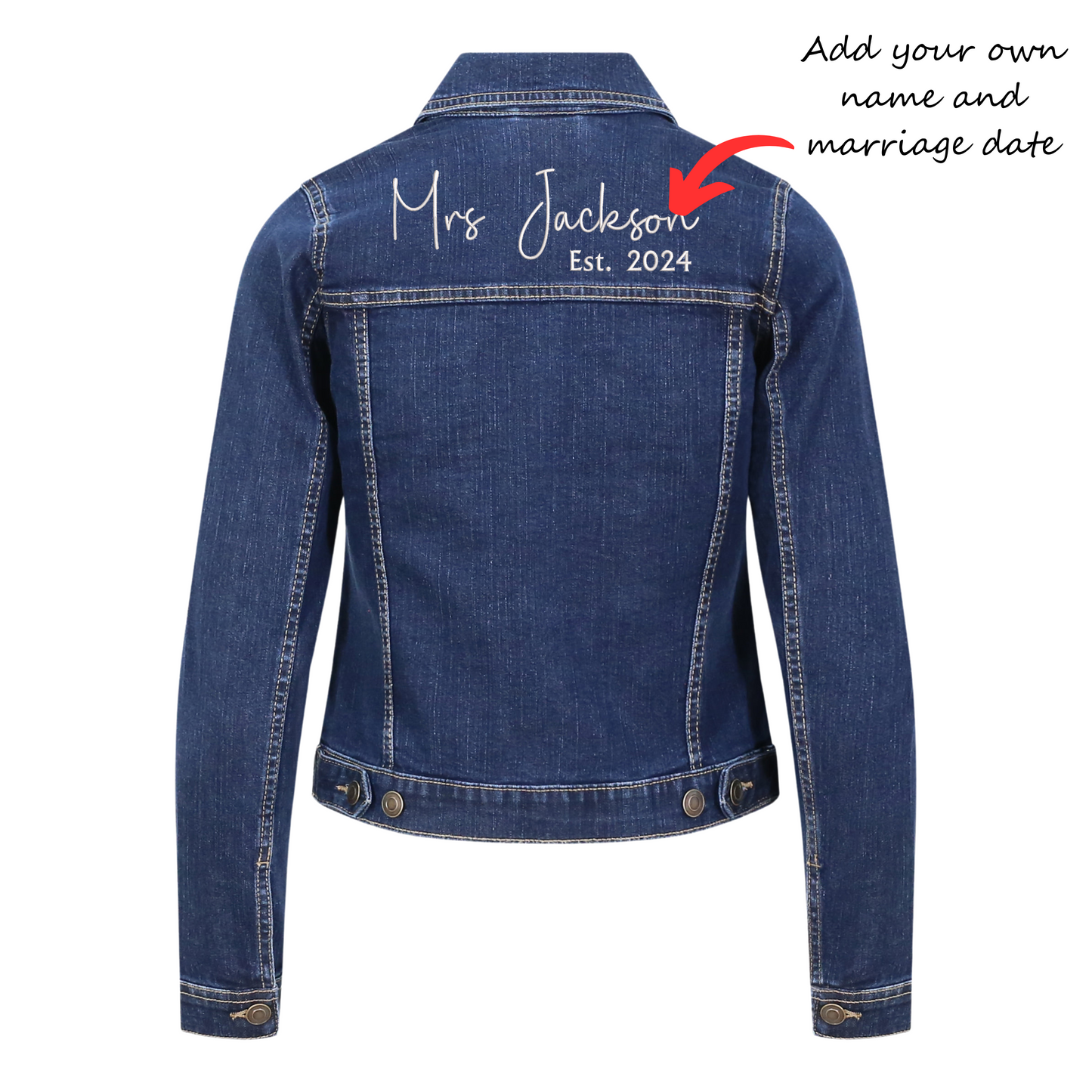 Personalised Denim Bride Jacket