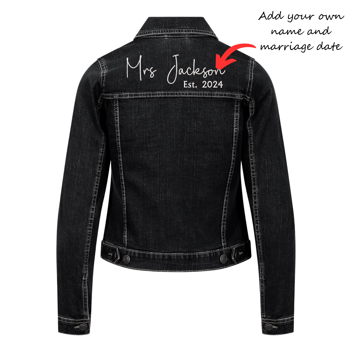 Personalised Denim Bride Jacket