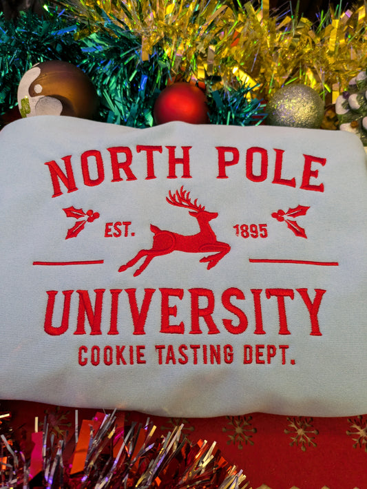 North Pole University Embroidered Sweatshirt