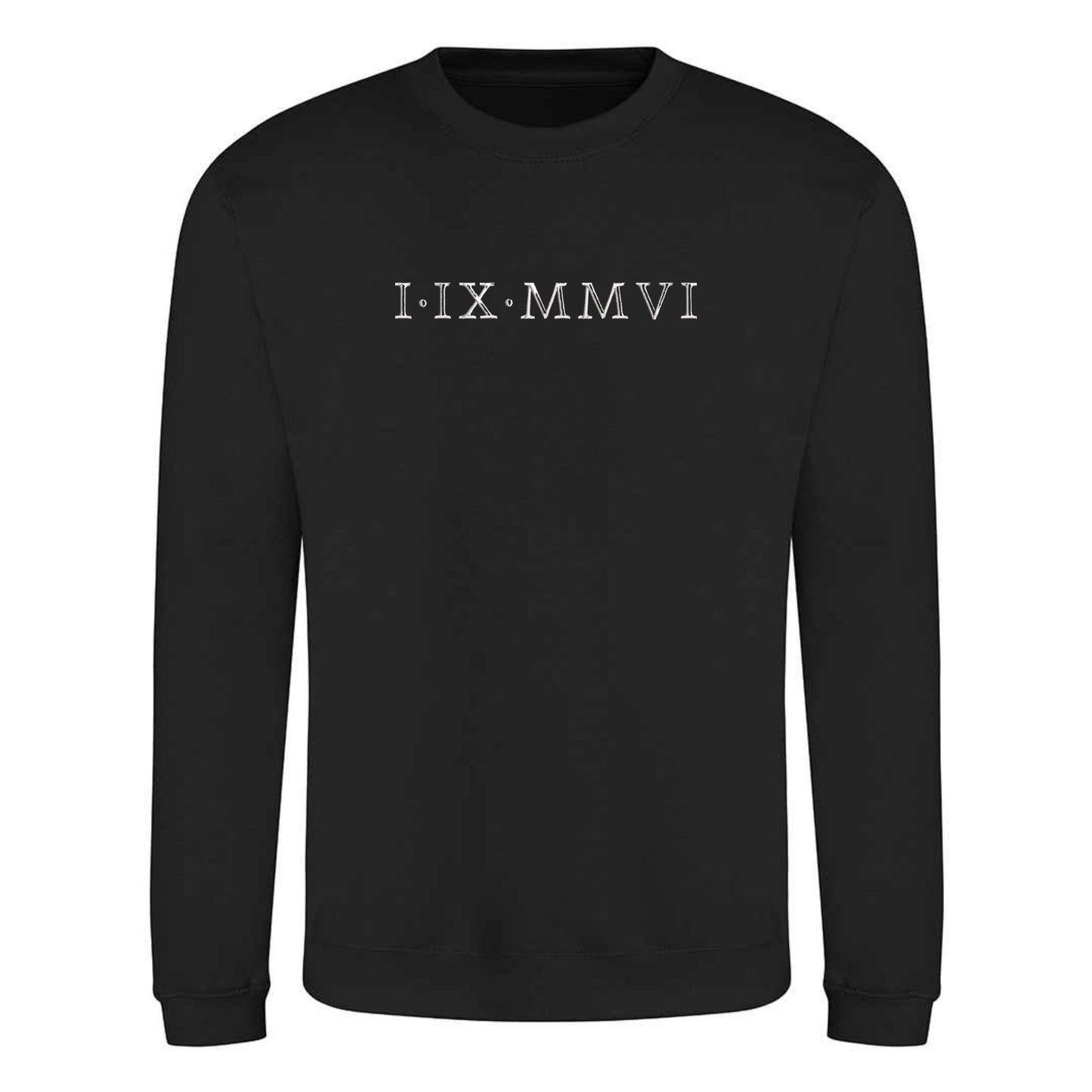 Roman Numeral Embroidered Sweatshirt