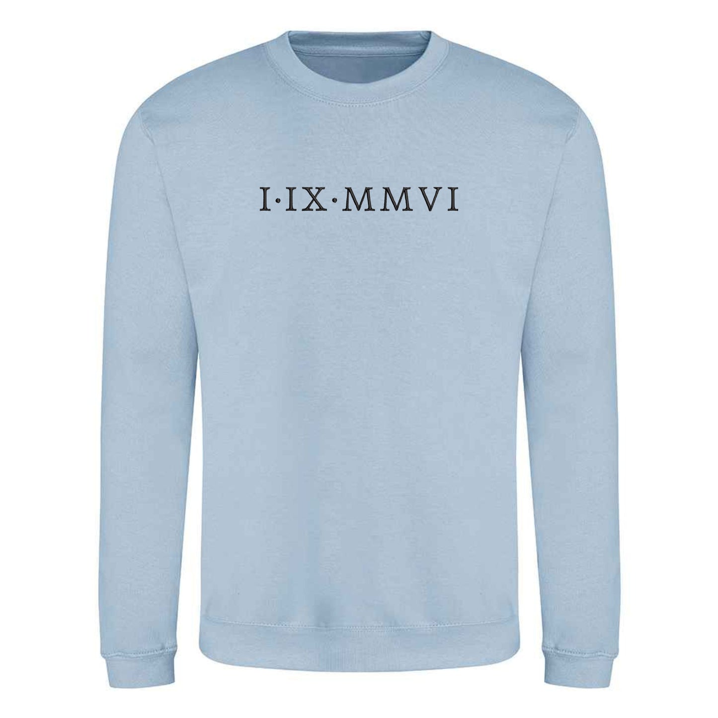 Roman Numeral Embroidered Sweatshirt