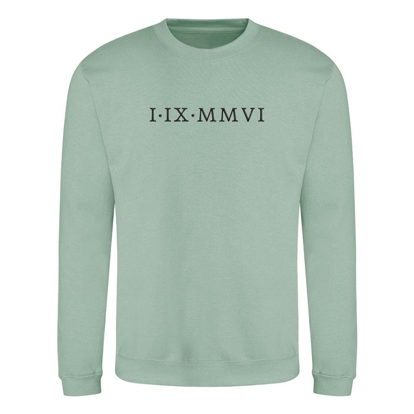 Roman Numeral Embroidered Sweatshirt