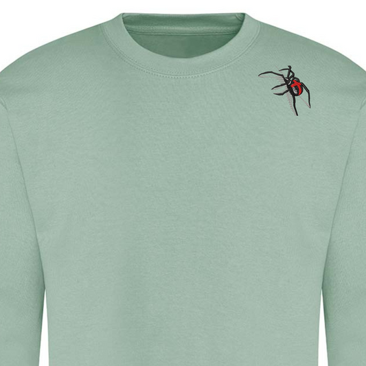 Halloween Embroidered Sweatshirt: 3D Spider