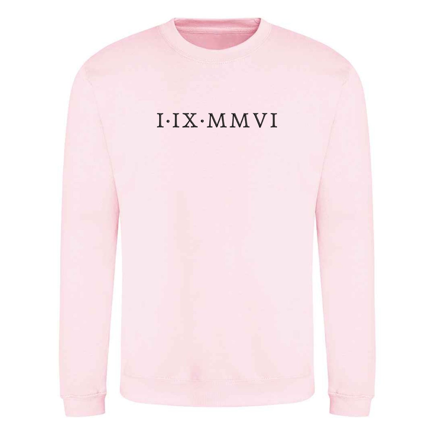 Roman Numeral Embroidered Sweatshirt