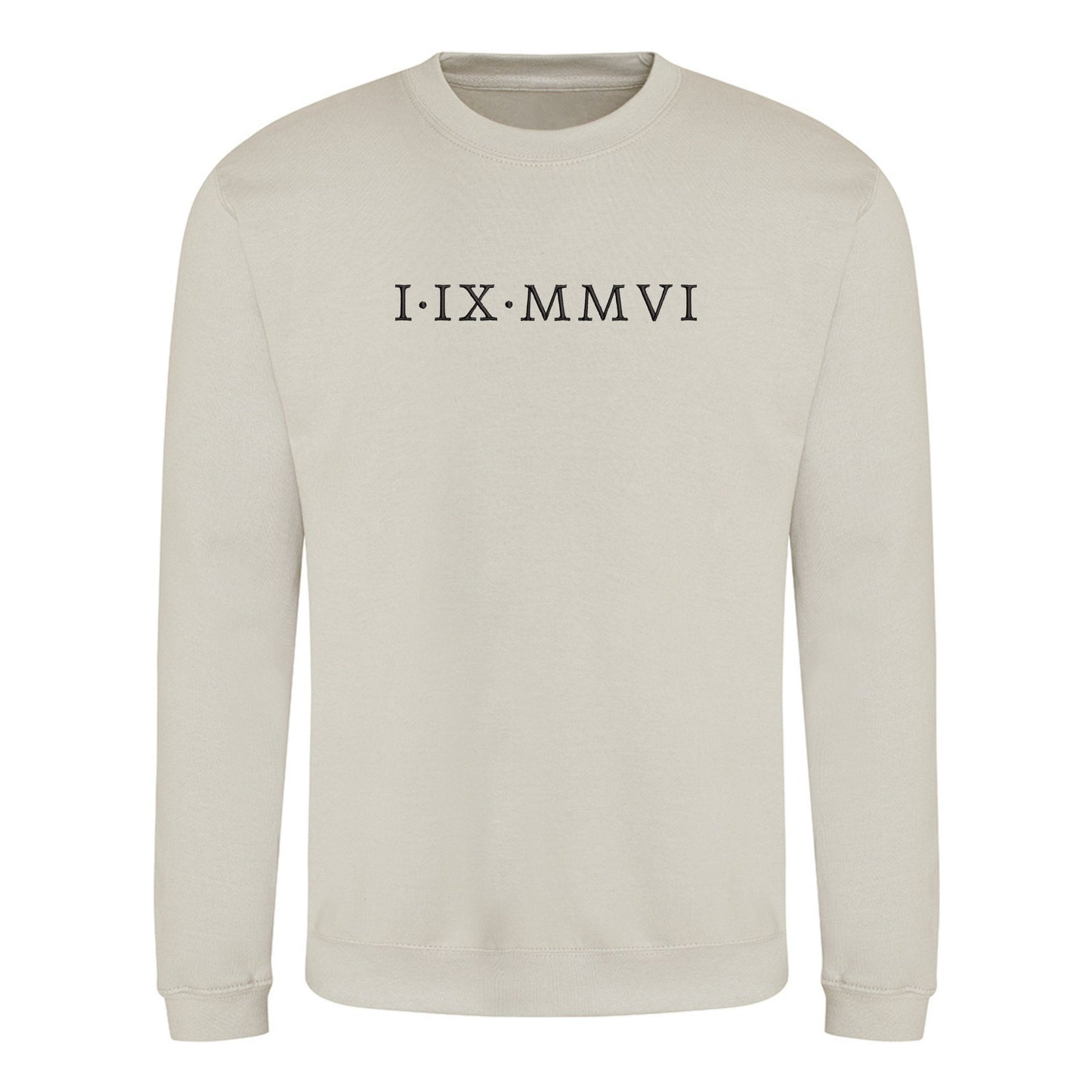 Roman Numeral Embroidered Sweatshirt